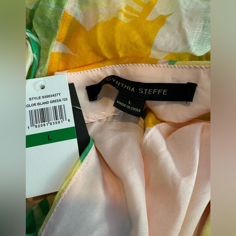 Cynthia Steffe Island Green silk look sheer tiered halter maxi dress siz… - Picture 4 of 7